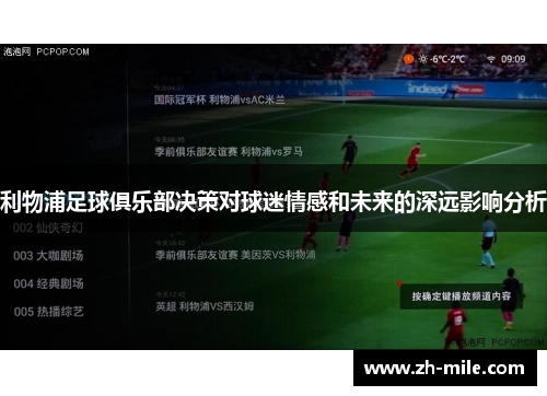 利物浦足球俱乐部决策对球迷情感和未来的深远影响分析 利物浦足球俱乐部决策对球迷情感和未来的深远影响分析