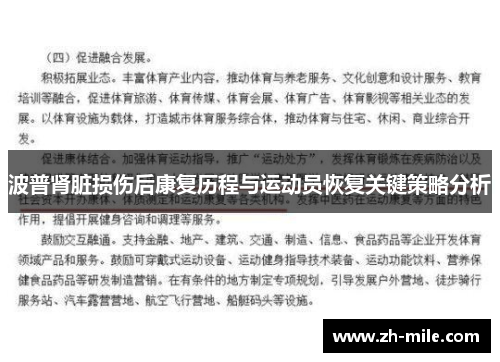 波普肾脏损伤后康复历程与运动员恢复关键策略分析 波普肾脏损伤后康复历程与运动员恢复关键策略分析