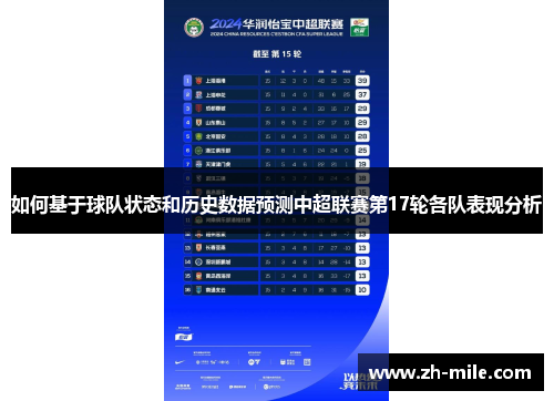 如何基于球队状态和历史数据预测中超联赛第17轮各队表现分析 如何基于球队状态和历史数据预测中超联赛第17轮各队表现分析